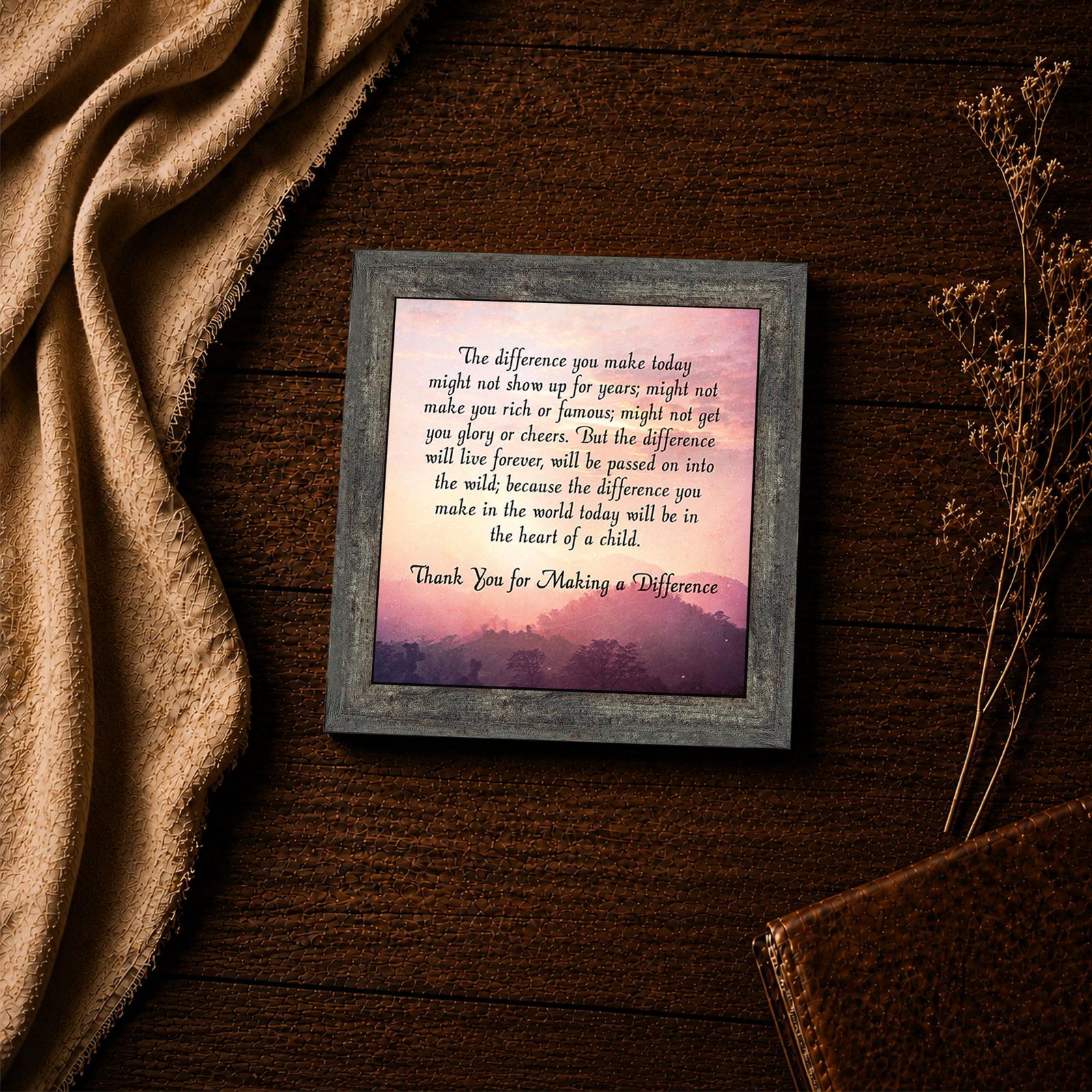 Thank you for making a difference verse close-up - inspirational wall art