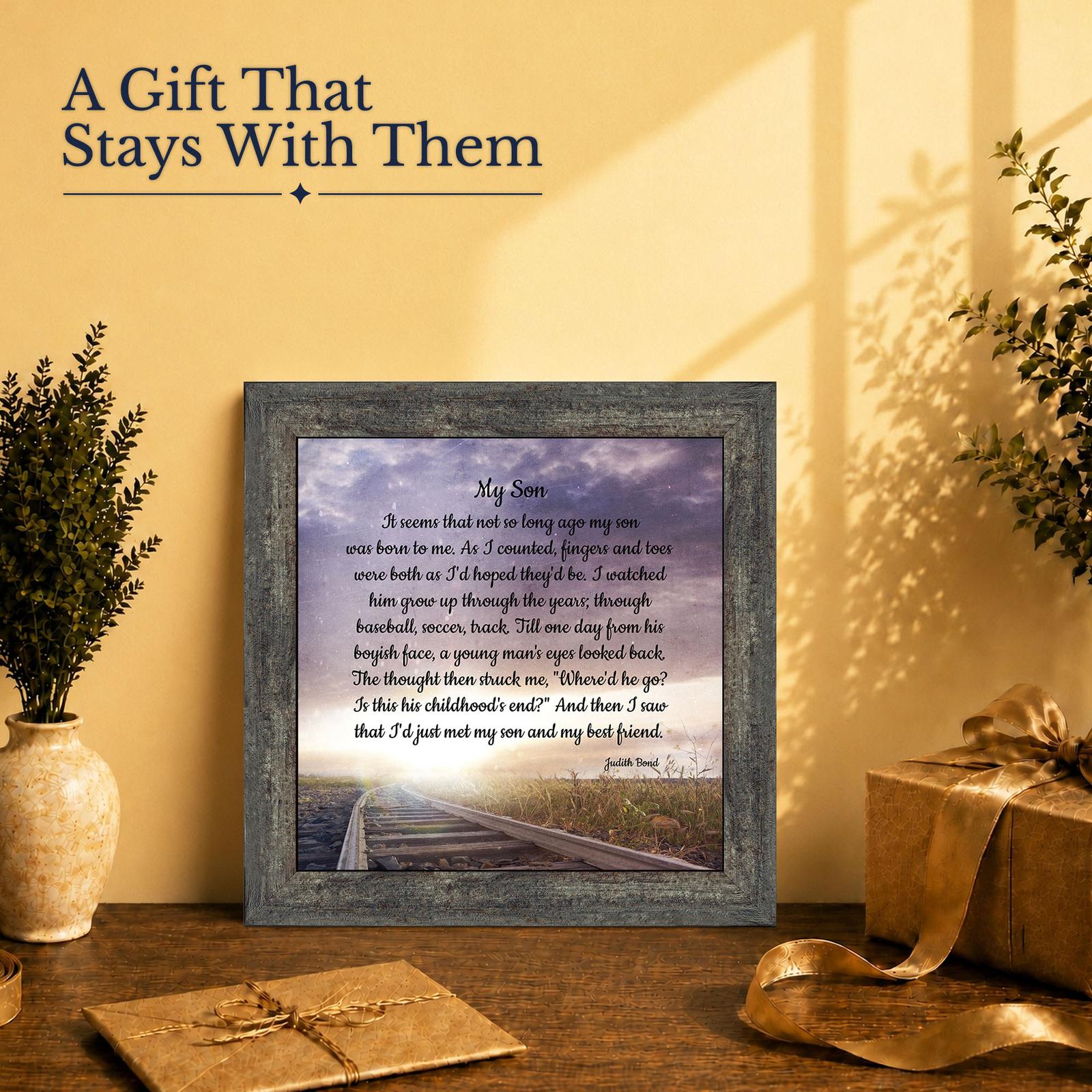 Son gift - poem framed print for graduation and boy moms