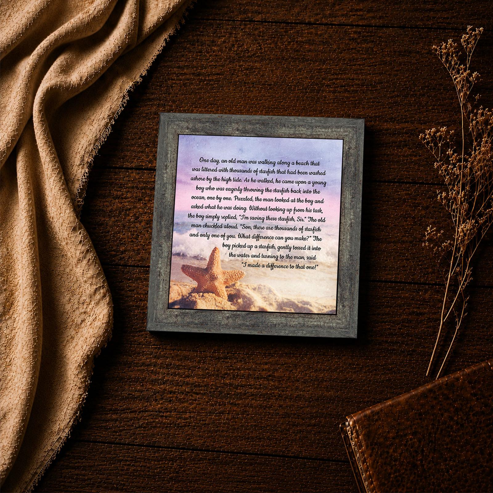 8688BW-4 Starfish Story framed print - difference maker inspirational wall art