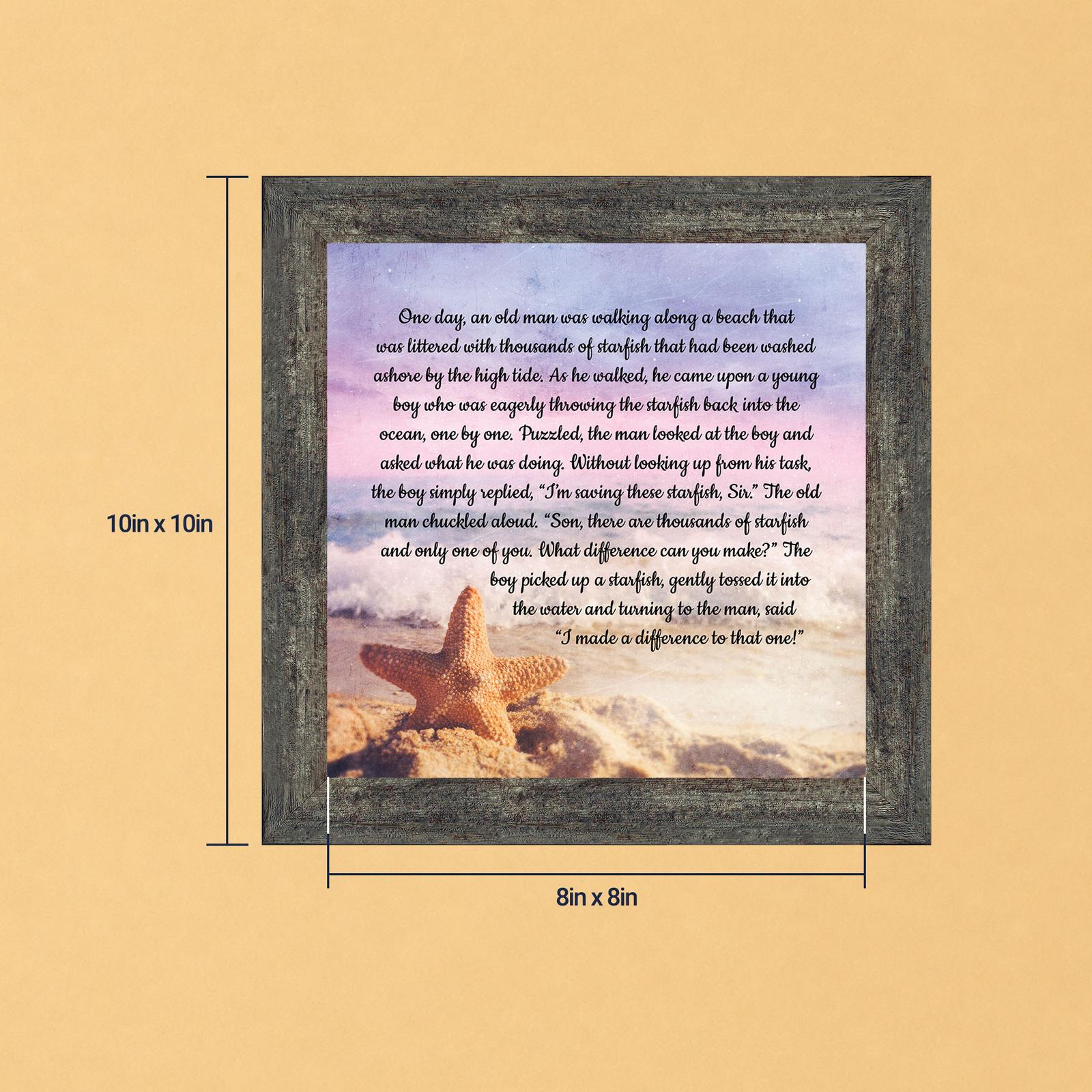 8688BW-8 Starfish story framed print by Crossroads Home Decor