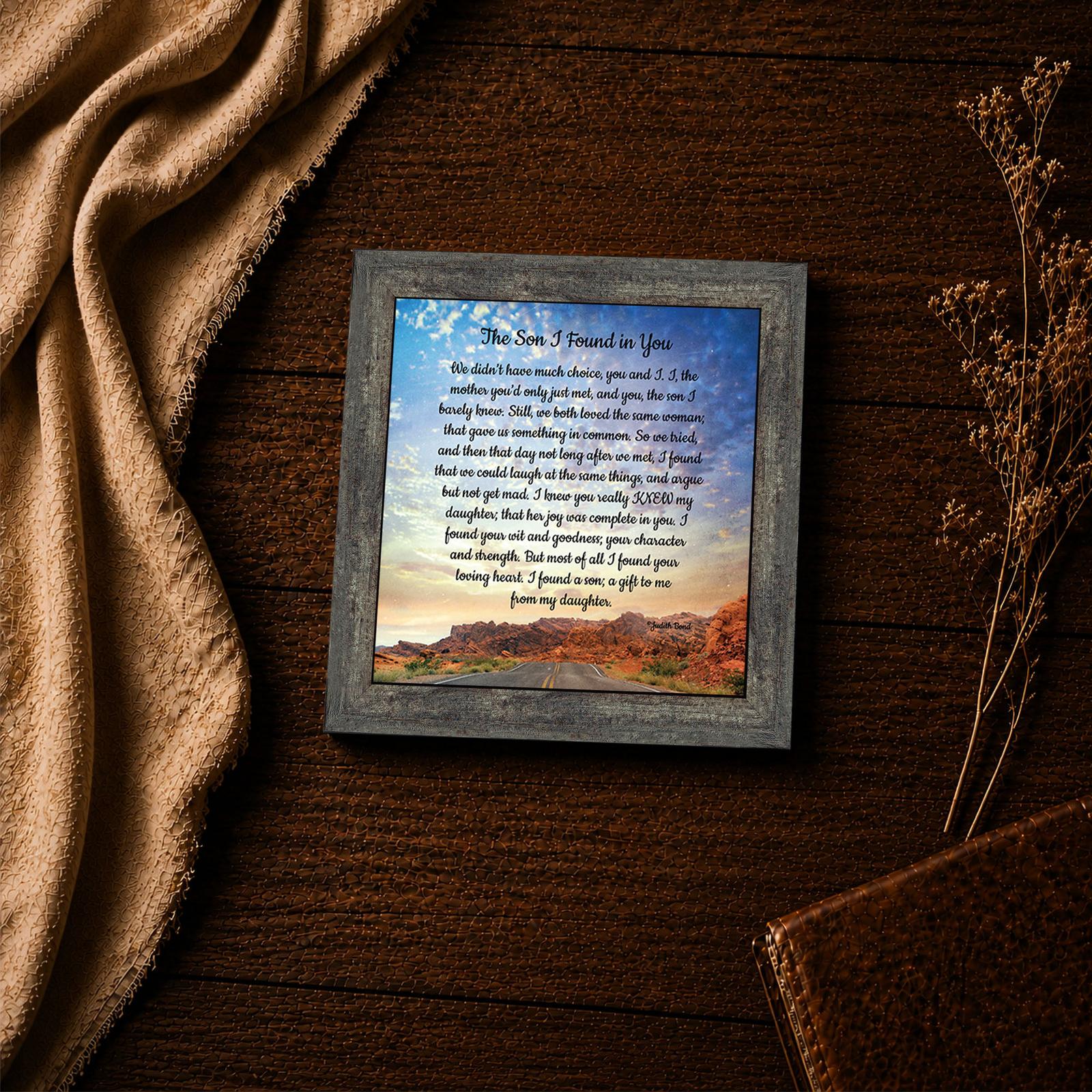 8689BW-4 The Son I Found in You poem framed print - son in law inspirational wall art