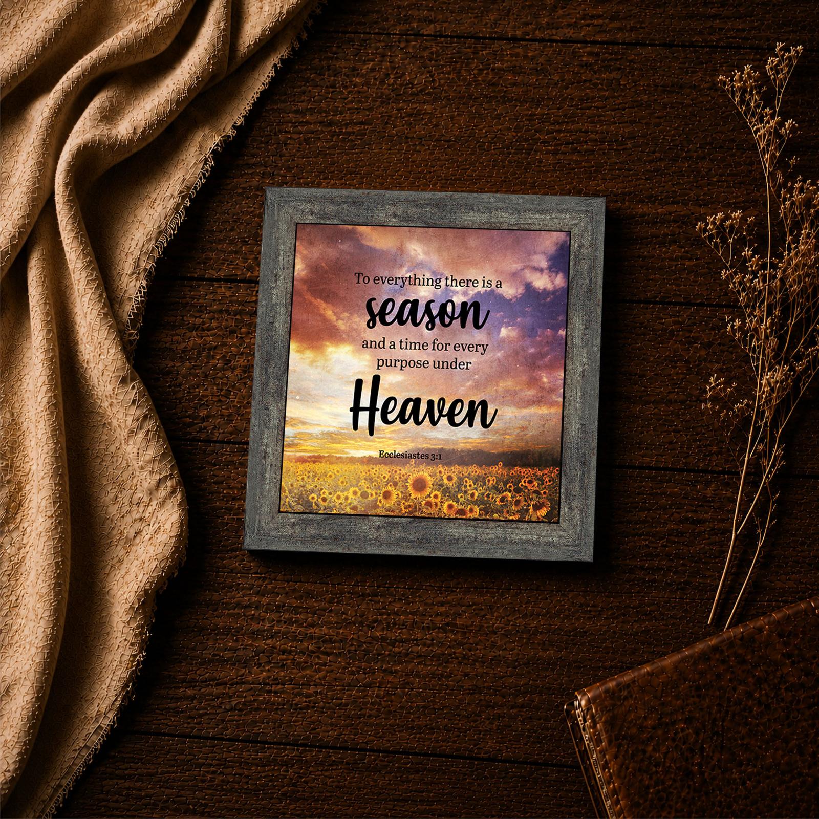 Ecclesiastes 3:1 framed print - sunflower field inspirational wall art