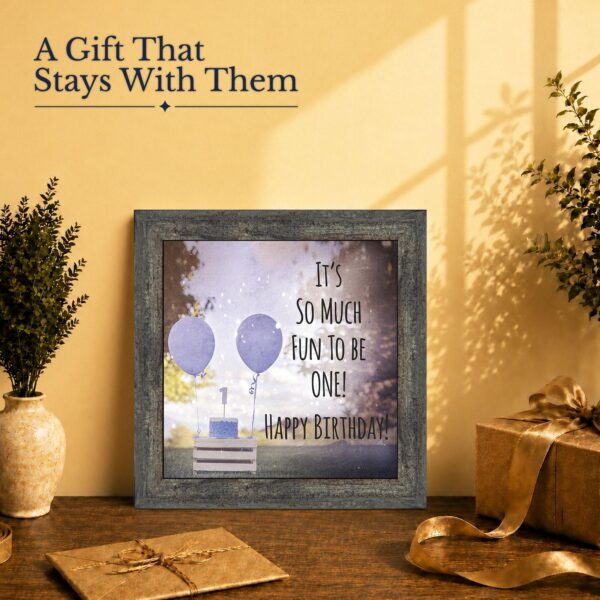 First birthday keepsake gift - framed print for a baby boy's first birthday