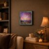 Memorial framed wall art displayed on a mantel shelf