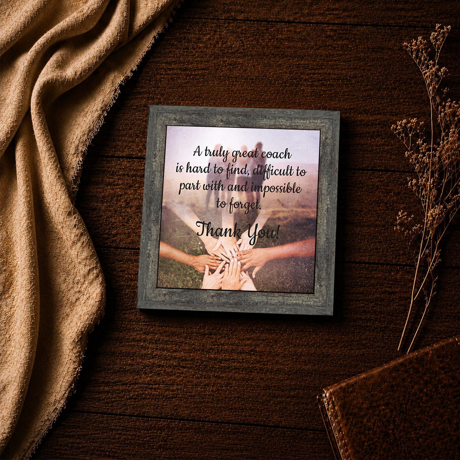 A truly great coach is hard to find framed print - team huddle inspirational wall art