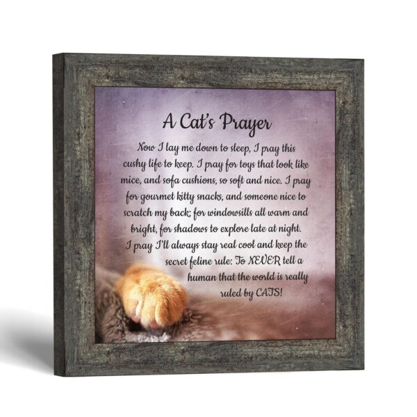 A Cat's Prayer framed print by Crossroads Home Decor