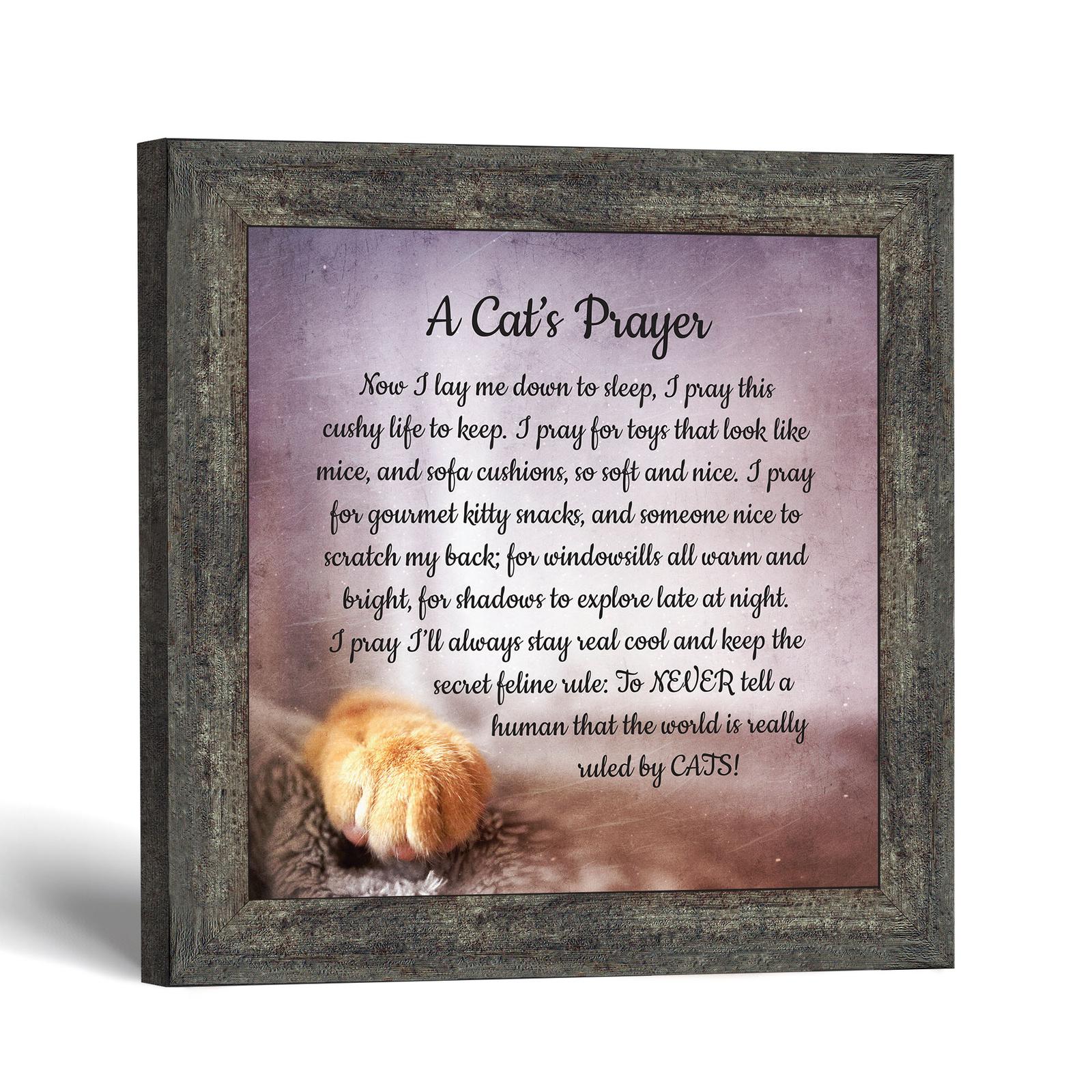 A Cat's Prayer framed print by Crossroads Home Decor