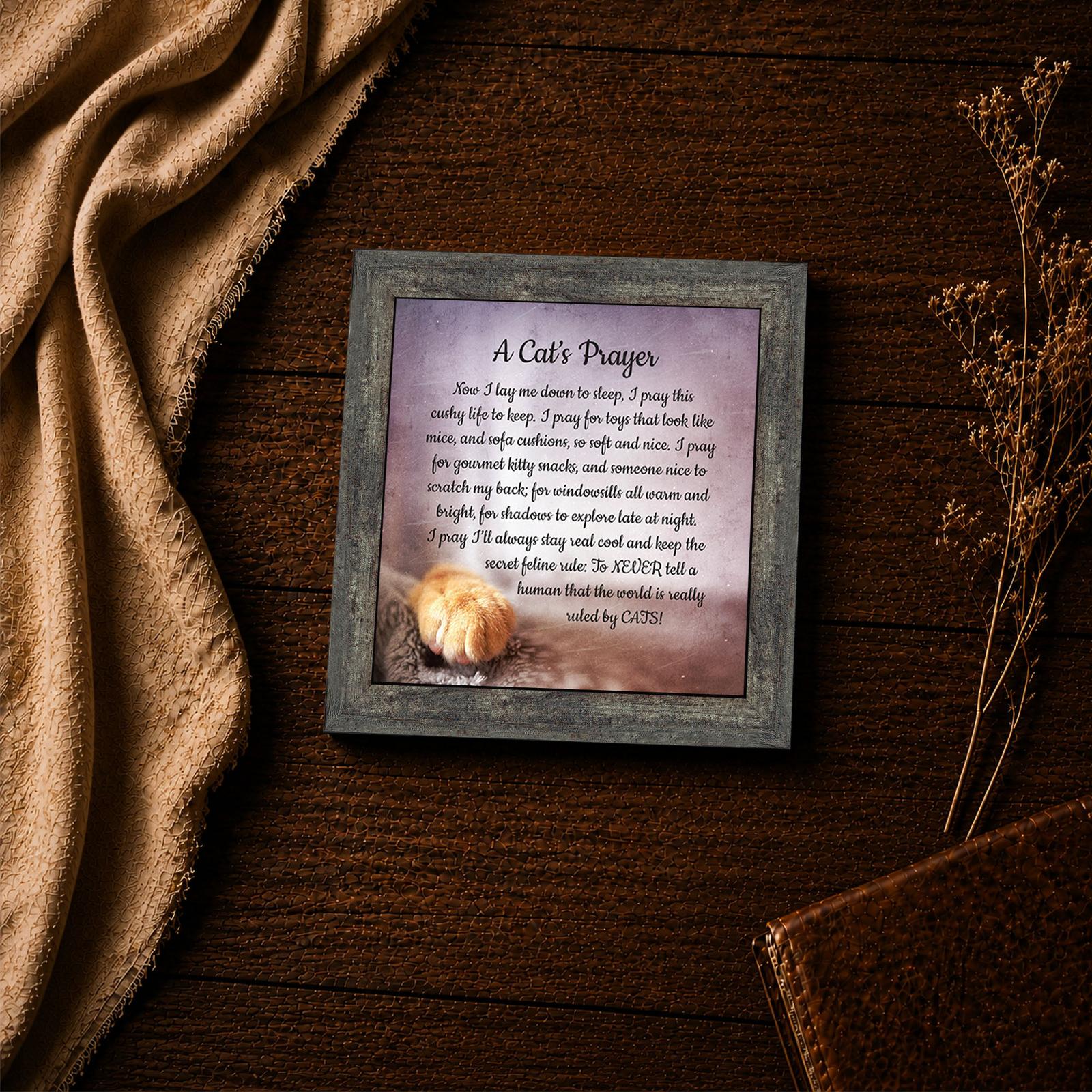 A Cat's Prayer poem print - whimsical cat lover wall art