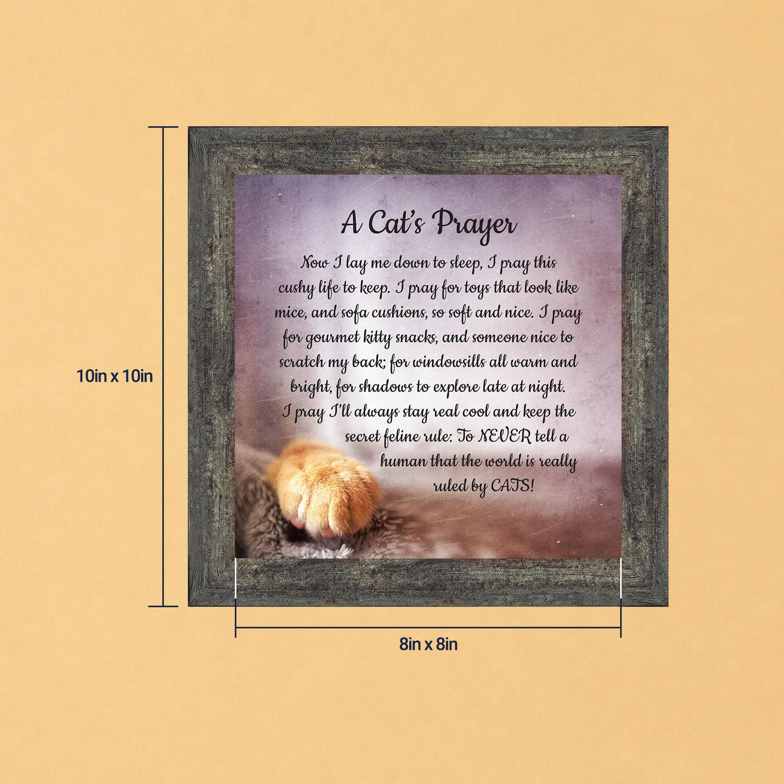 A Cat's Prayer framed print by Crossroads Home Decor
