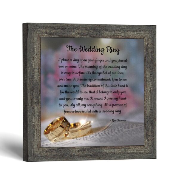 Wedding Ring Poem Framed Print - Ron Tranmer Poem by Crossroads Home Decor