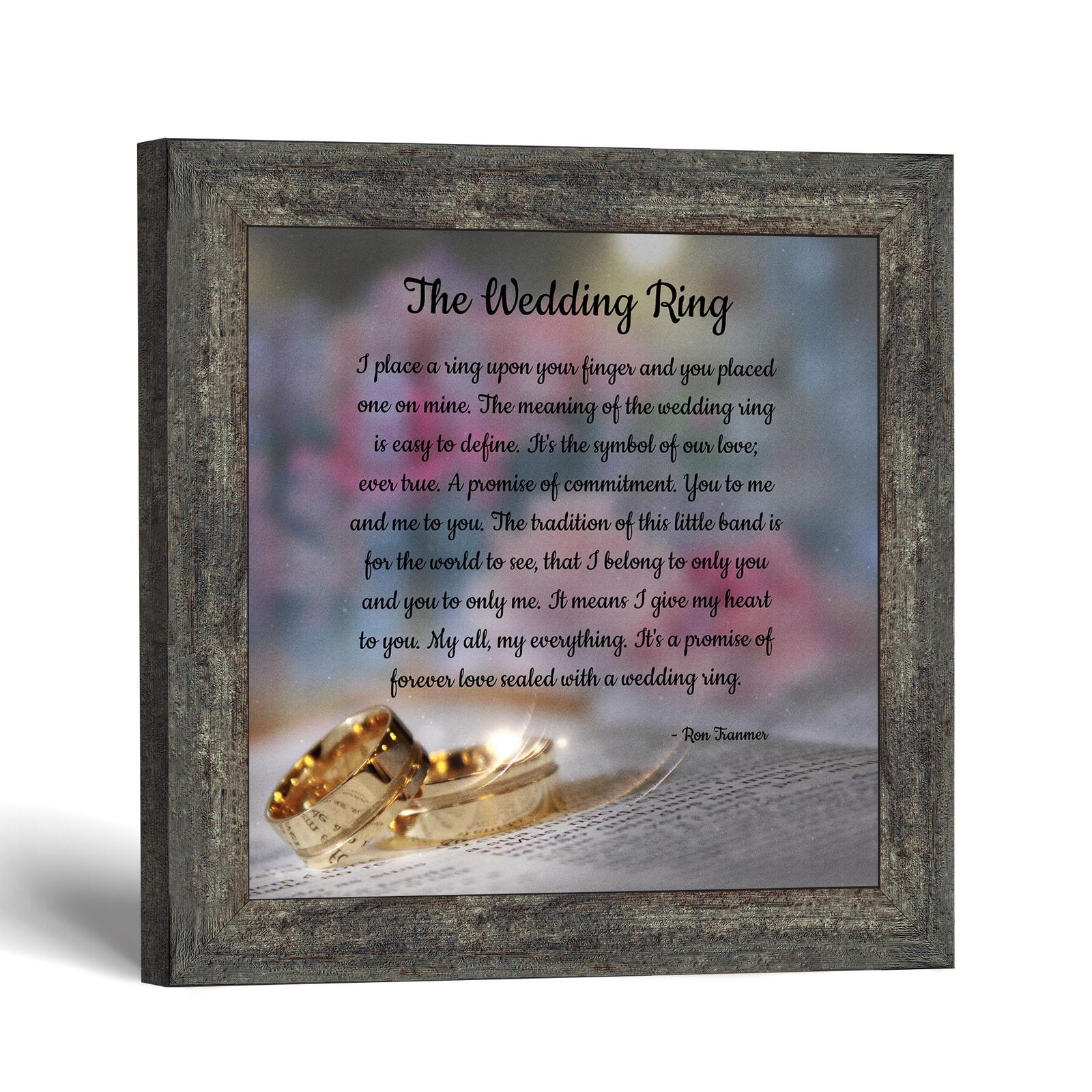 Wedding Ring Poem Framed Print - Ron Tranmer Poem by Crossroads Home Decor