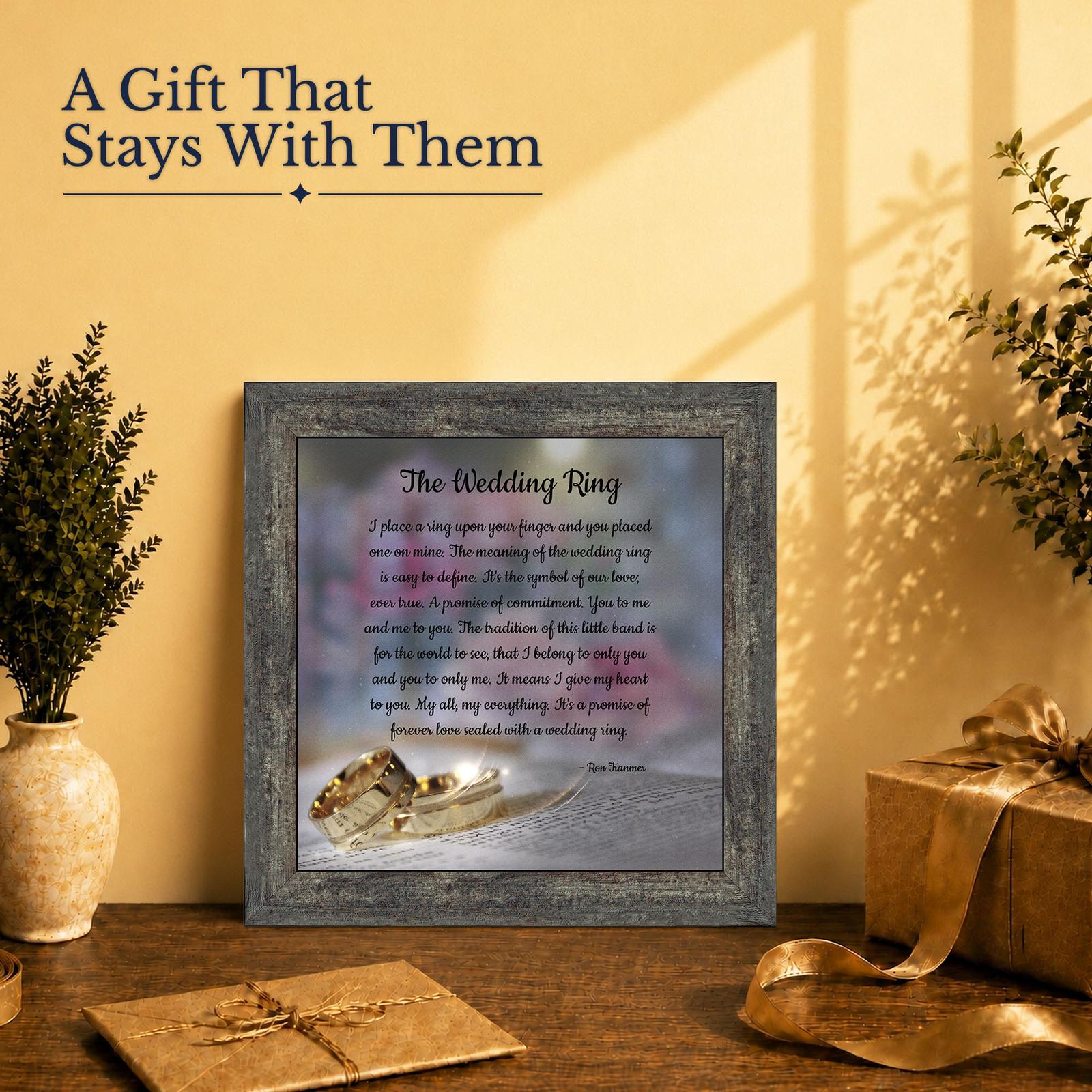 Wedding ring poem gift - framed print for a husband or wife