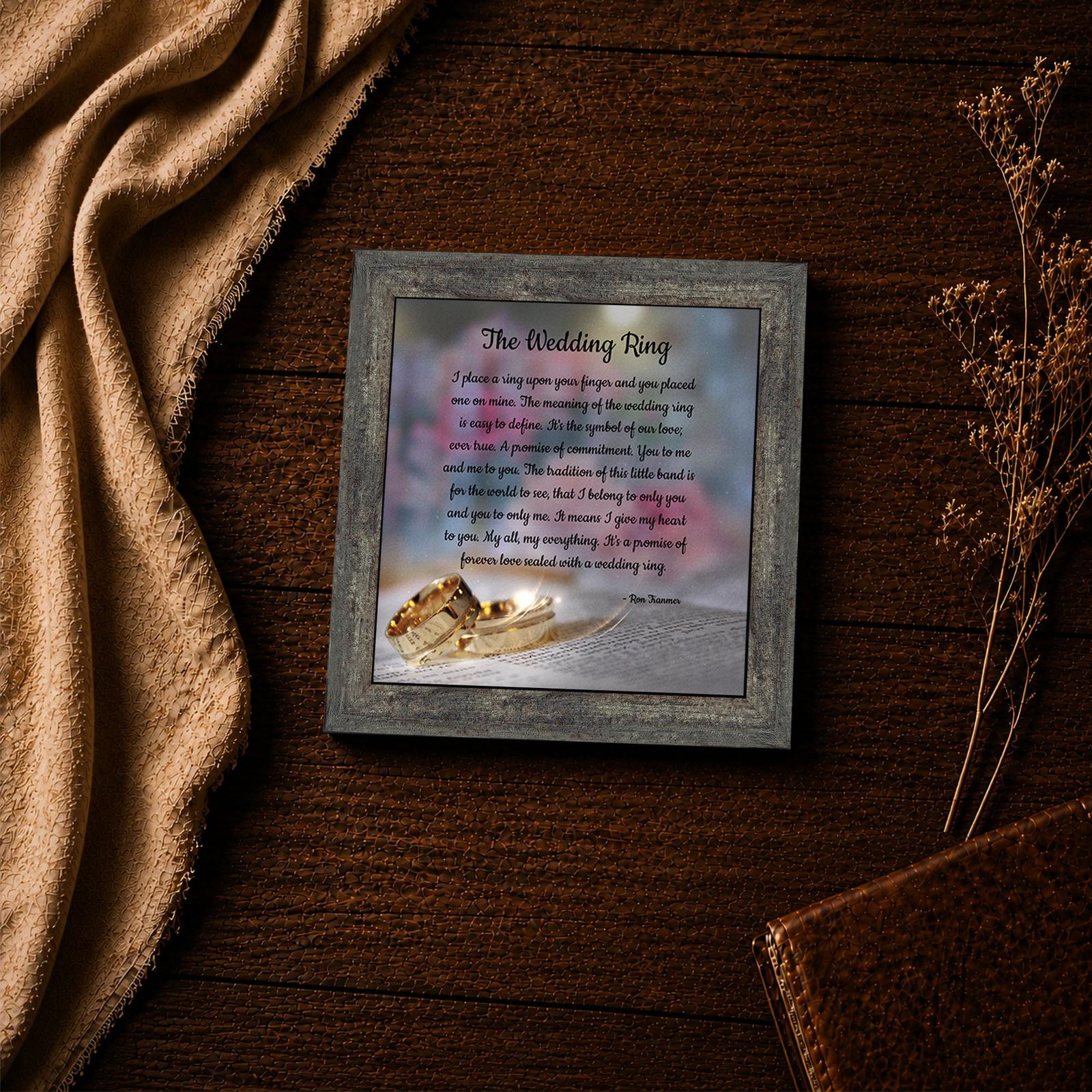 The Wedding Ring poem framed print - Ron Tranmer inspirational wall art