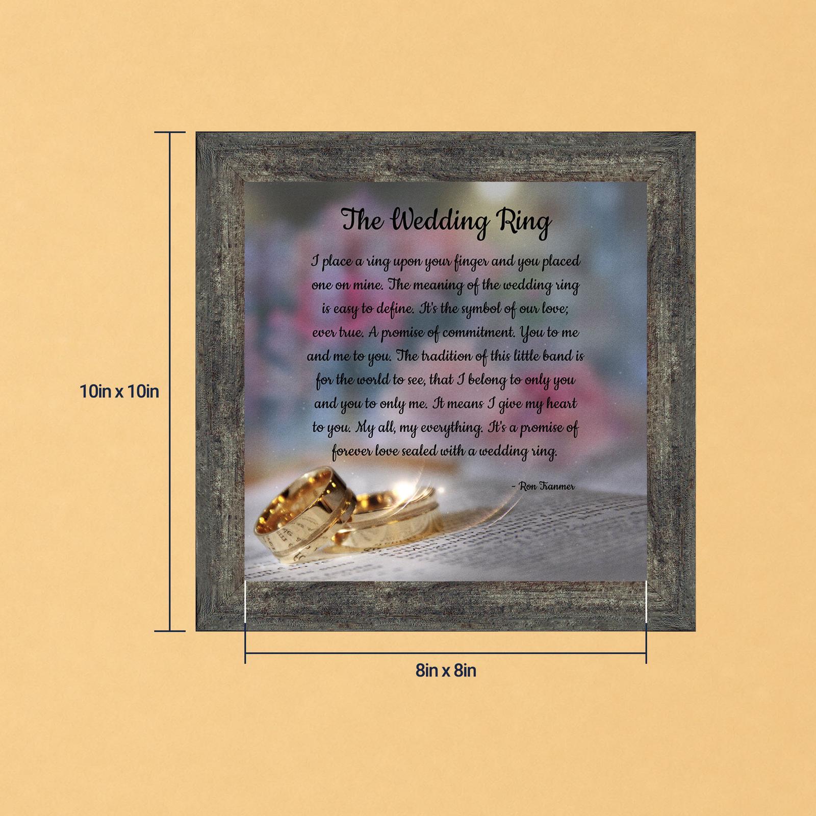 Wedding Ring Poem Framed Print - Ron Tranmer Poem by Crossroads Home Decor