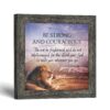 Joshua 1:9 lion wall art, Be Strong and Courageous framed print by Crossroads Home Decor