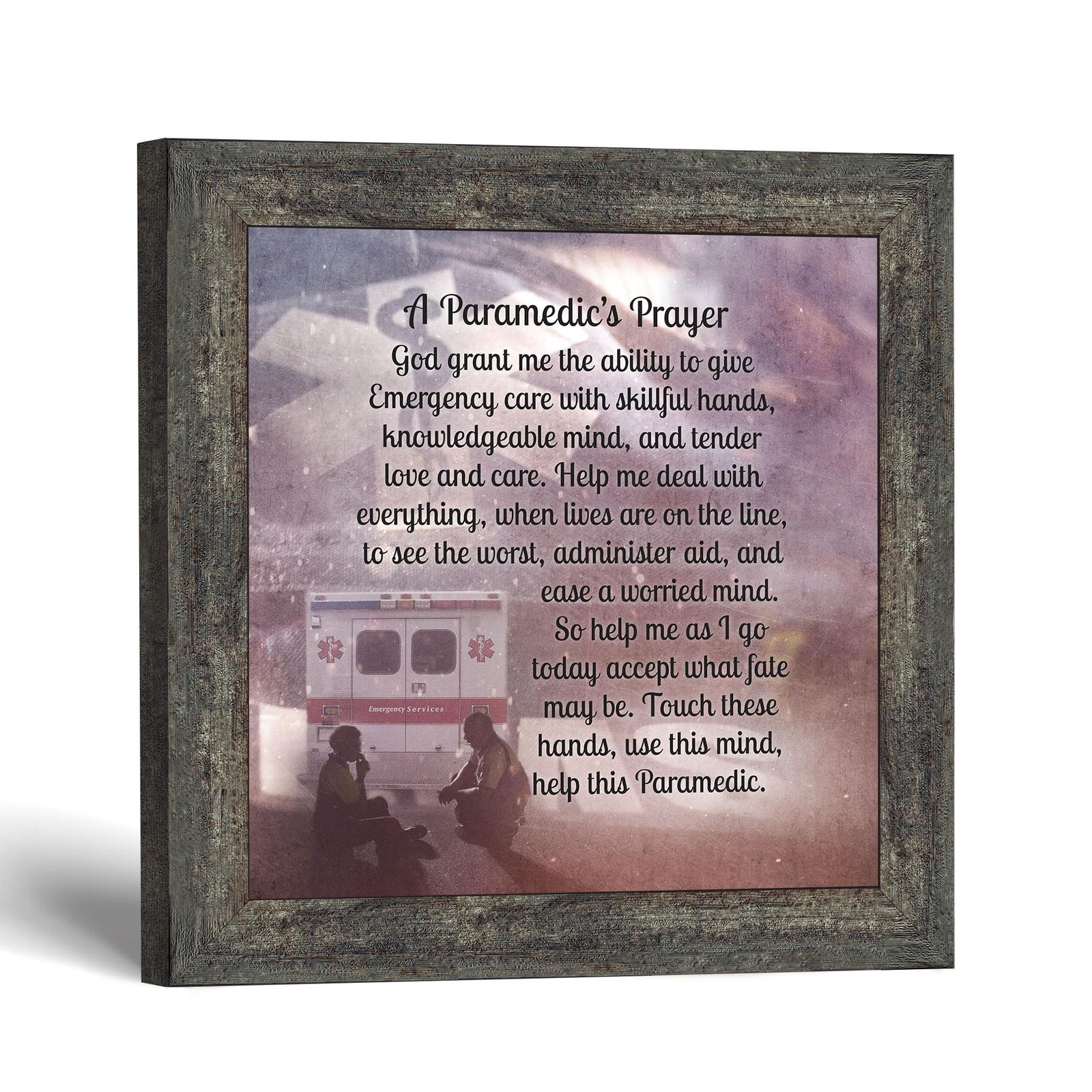 8713BW-1 Paramedic prayer framed print - A Paramedic's Prayer by Crossroads Home Decor