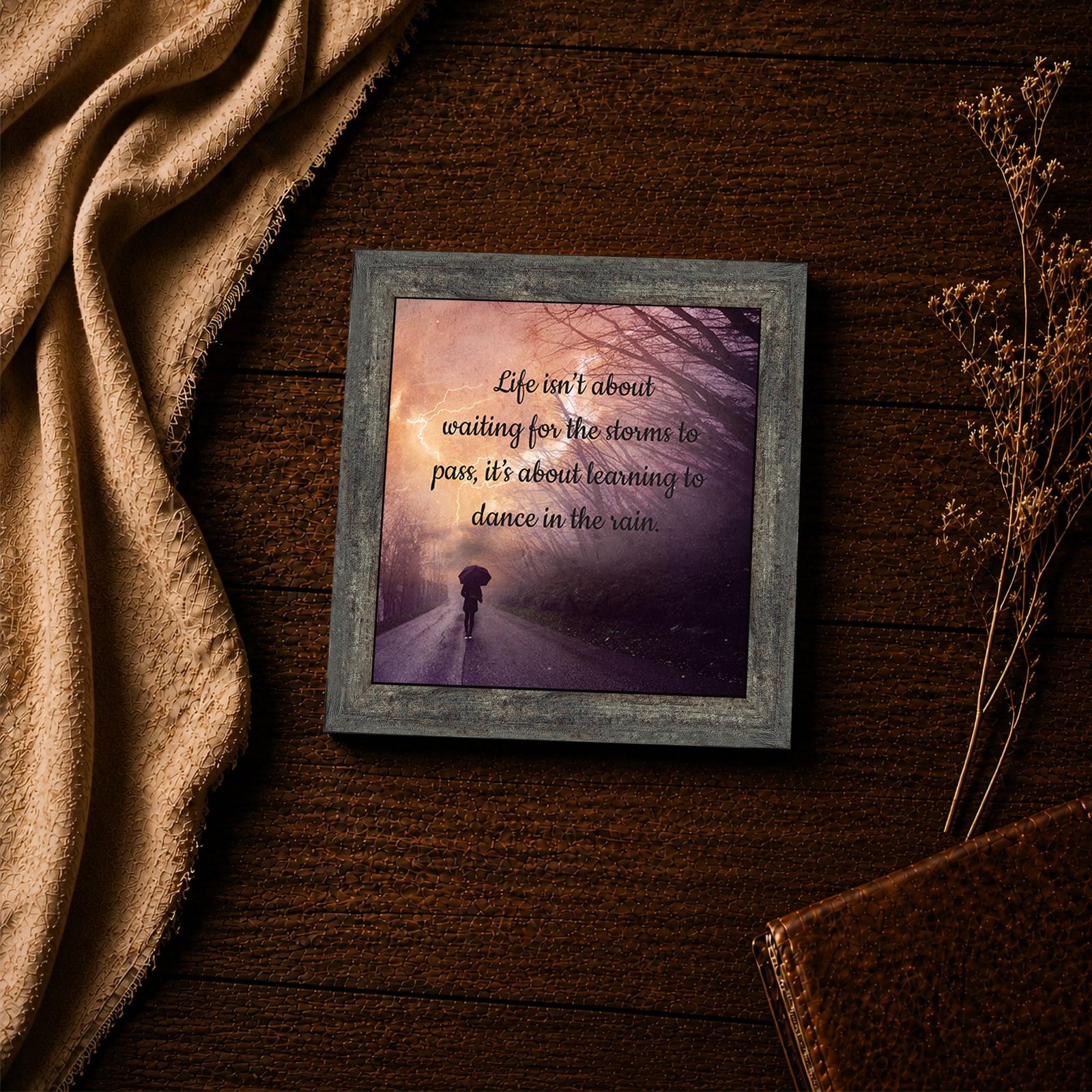 Dance in the Rain quote close-up - inspirational wall art lettering