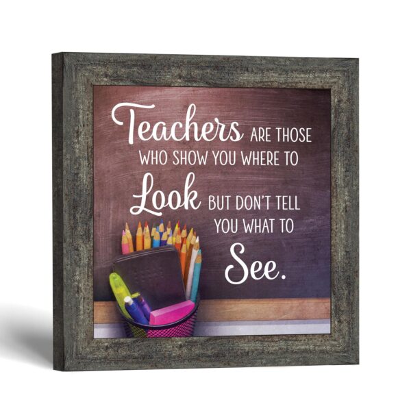 Thank You Teacher framed print, chalkboard quote by Crossroads Home Decor