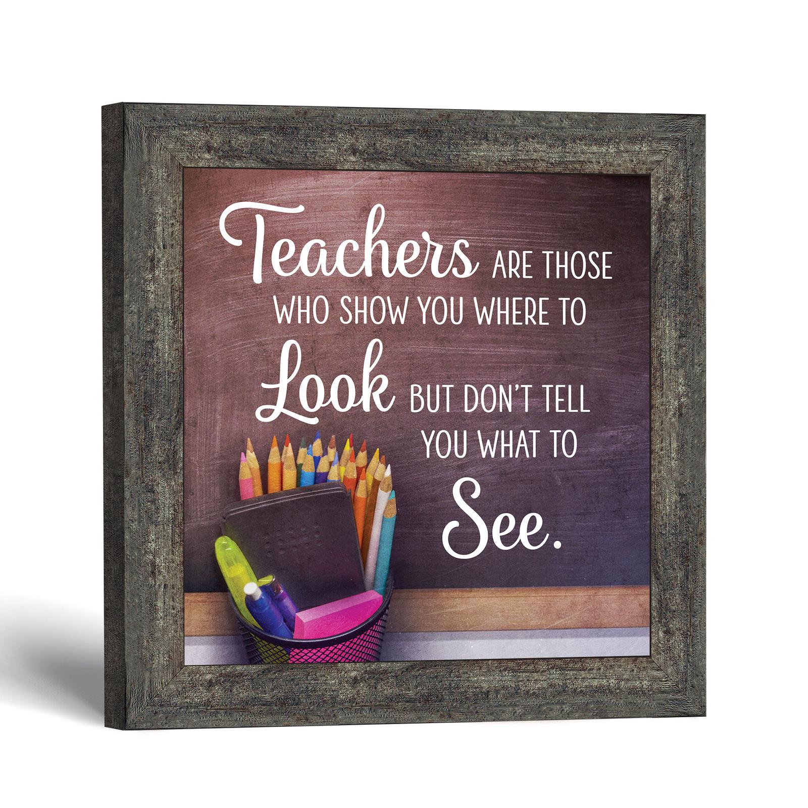 Thank You Teacher framed print, chalkboard quote by Crossroads Home Decor