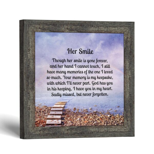 Her Smile memorial framed print by Crossroads Home Decor