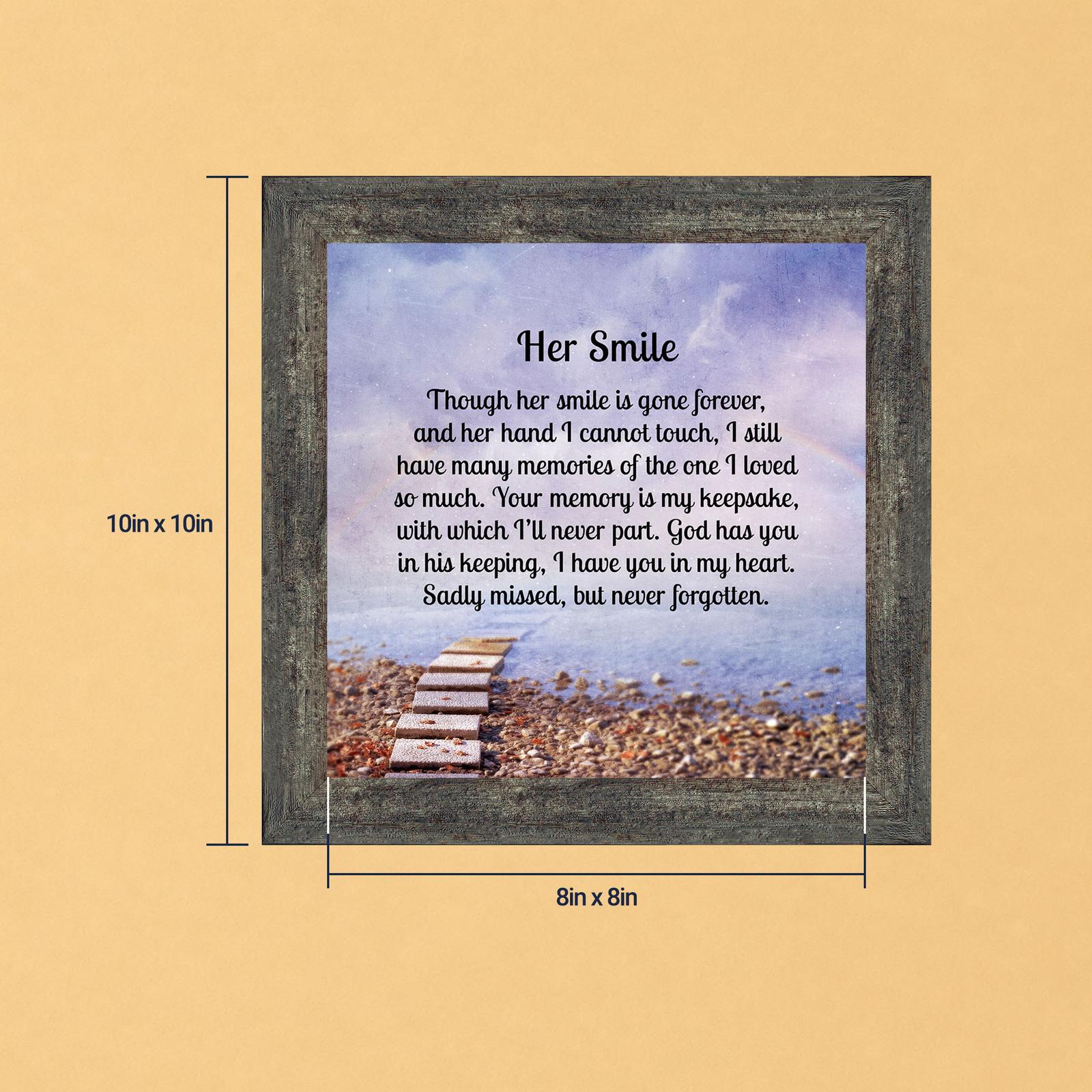 Her Smile memorial framed print by Crossroads Home Decor