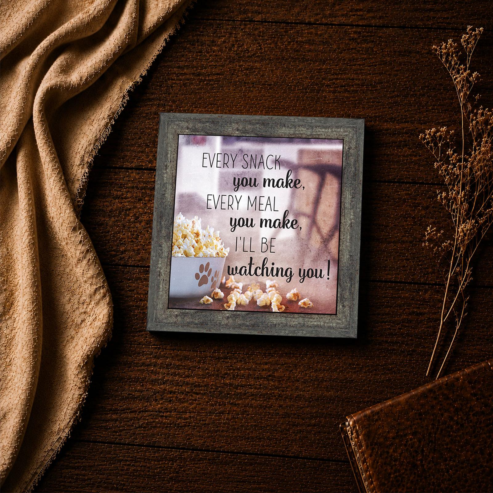 Every Snack You Make Framed Print - Paw Print Popcorn Design Closeup