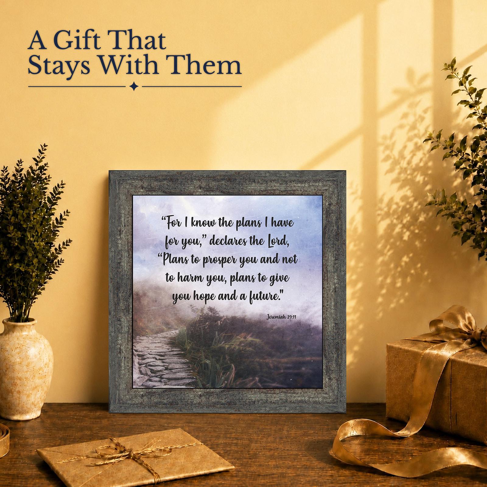 Jeremiah 29:11 gift - framed print for a graduate or new believer