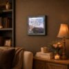 Jeremiah 29:11 framed wall art displayed in a hallway