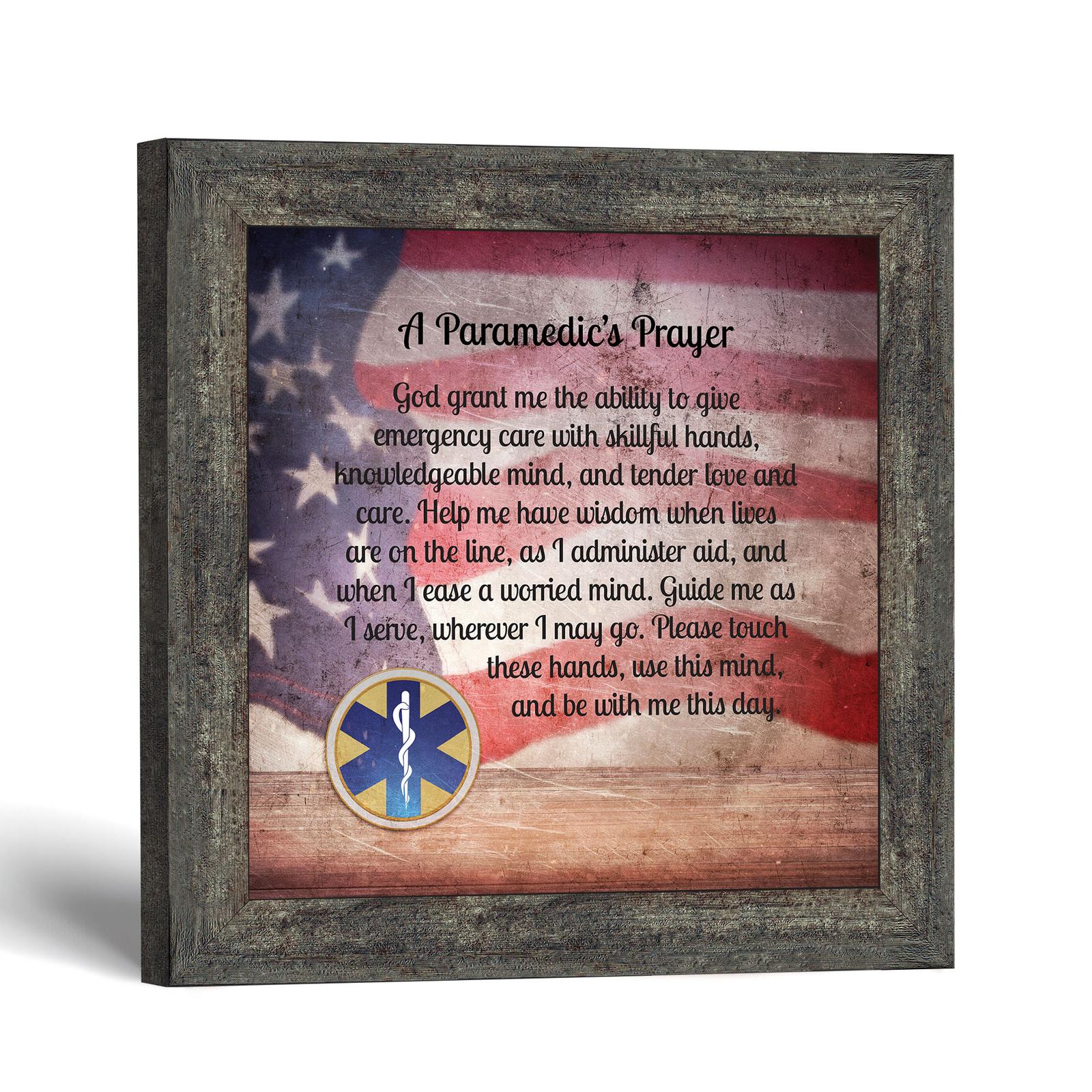 A Paramedic's Prayer framed print - Paramedic's Prayer Framed Print by Crossroads Home Decor