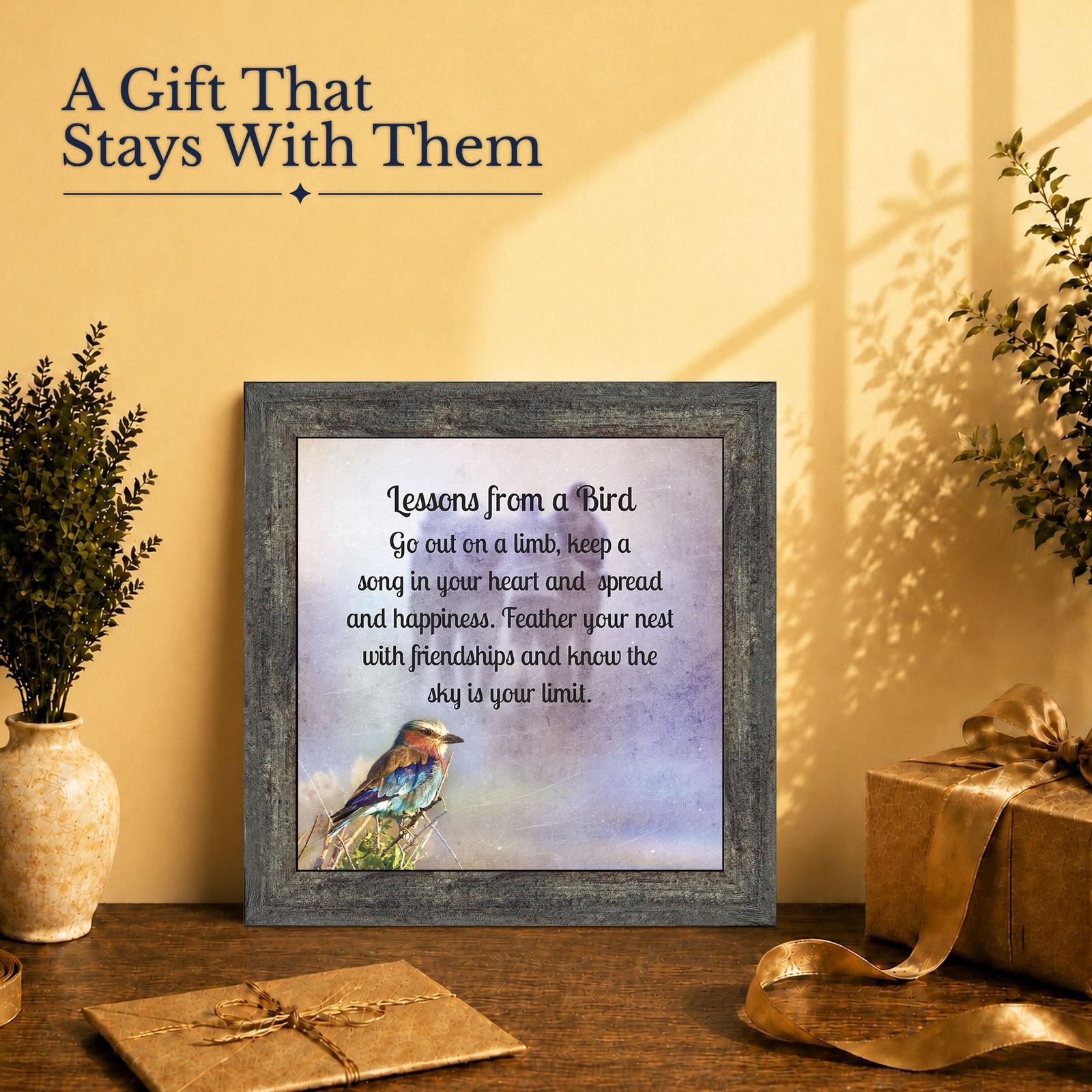Lessons from a Bird gift - framed print for a friend
