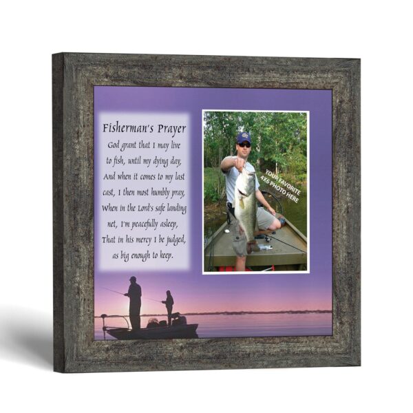 Fisherman's prayer picture frame - angler and sunset by Crossroads Home Decor