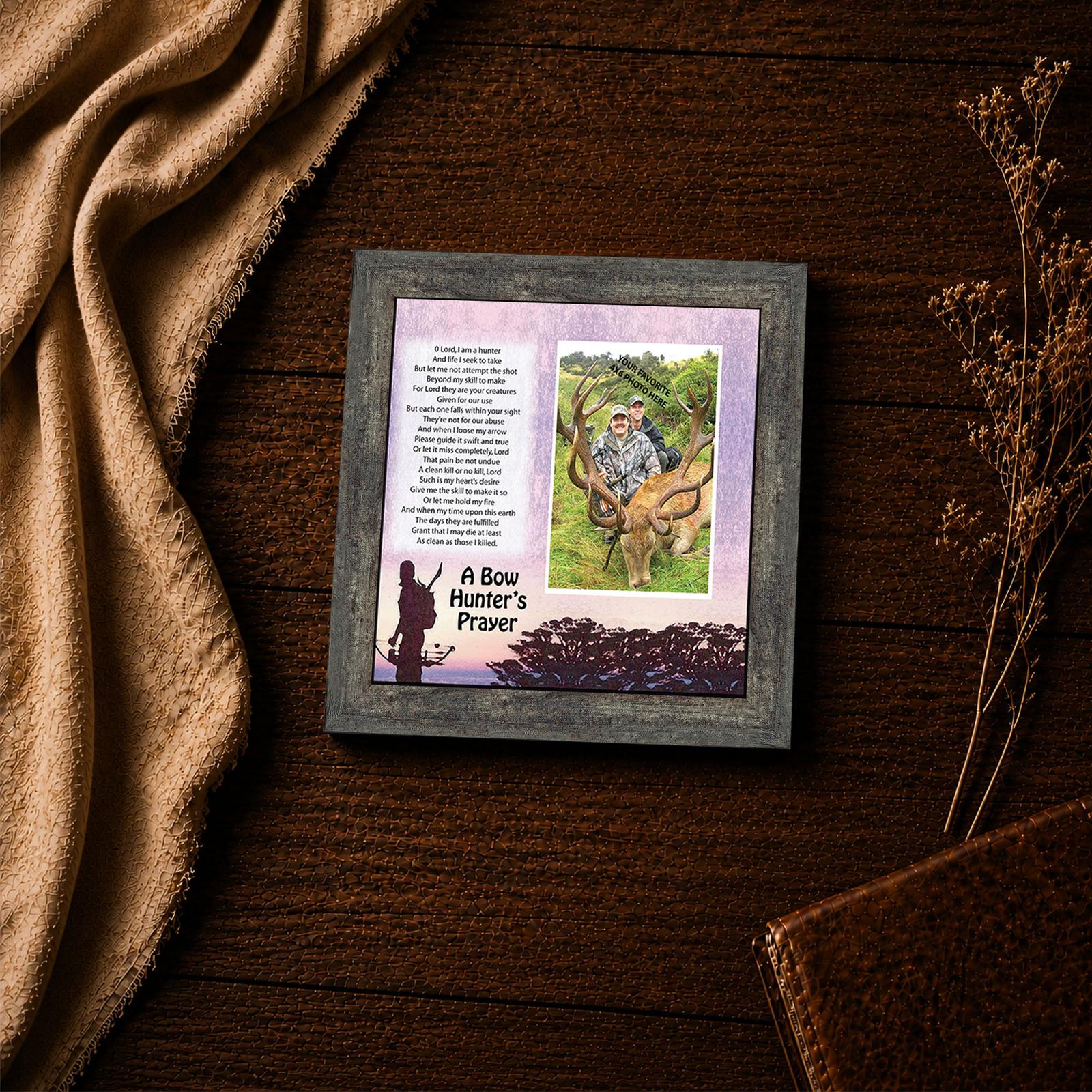 A Bow Hunter's Prayer picture frame - hunting inspirational wall art