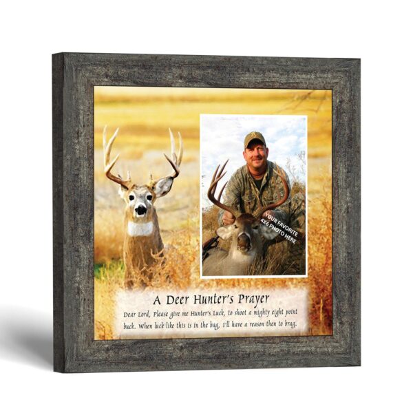 Deer Hunter's Prayer picture frame with photo opening by Crossroads Home Decor