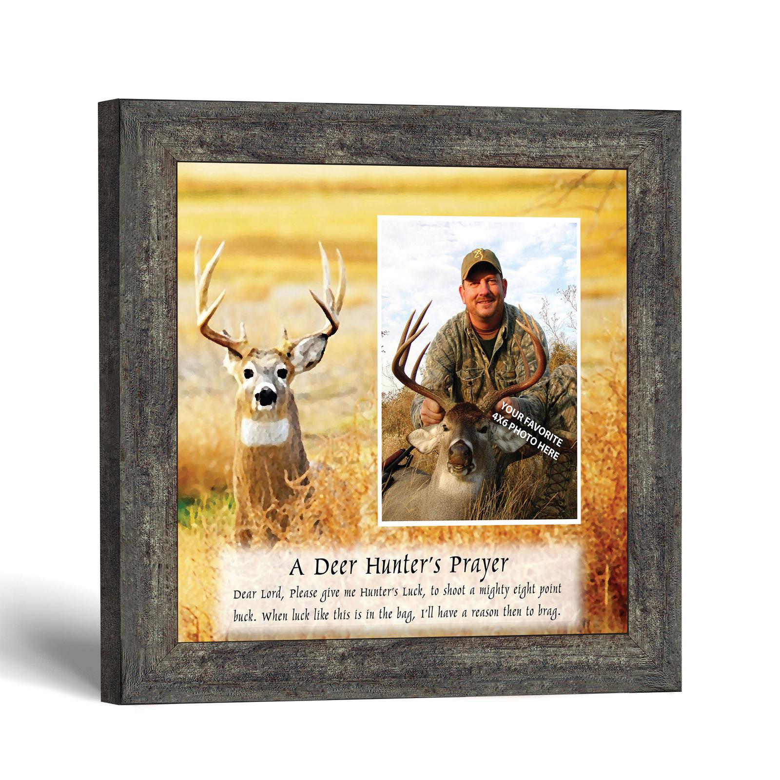 Deer Hunter's Prayer picture frame with photo opening by Crossroads Home Decor