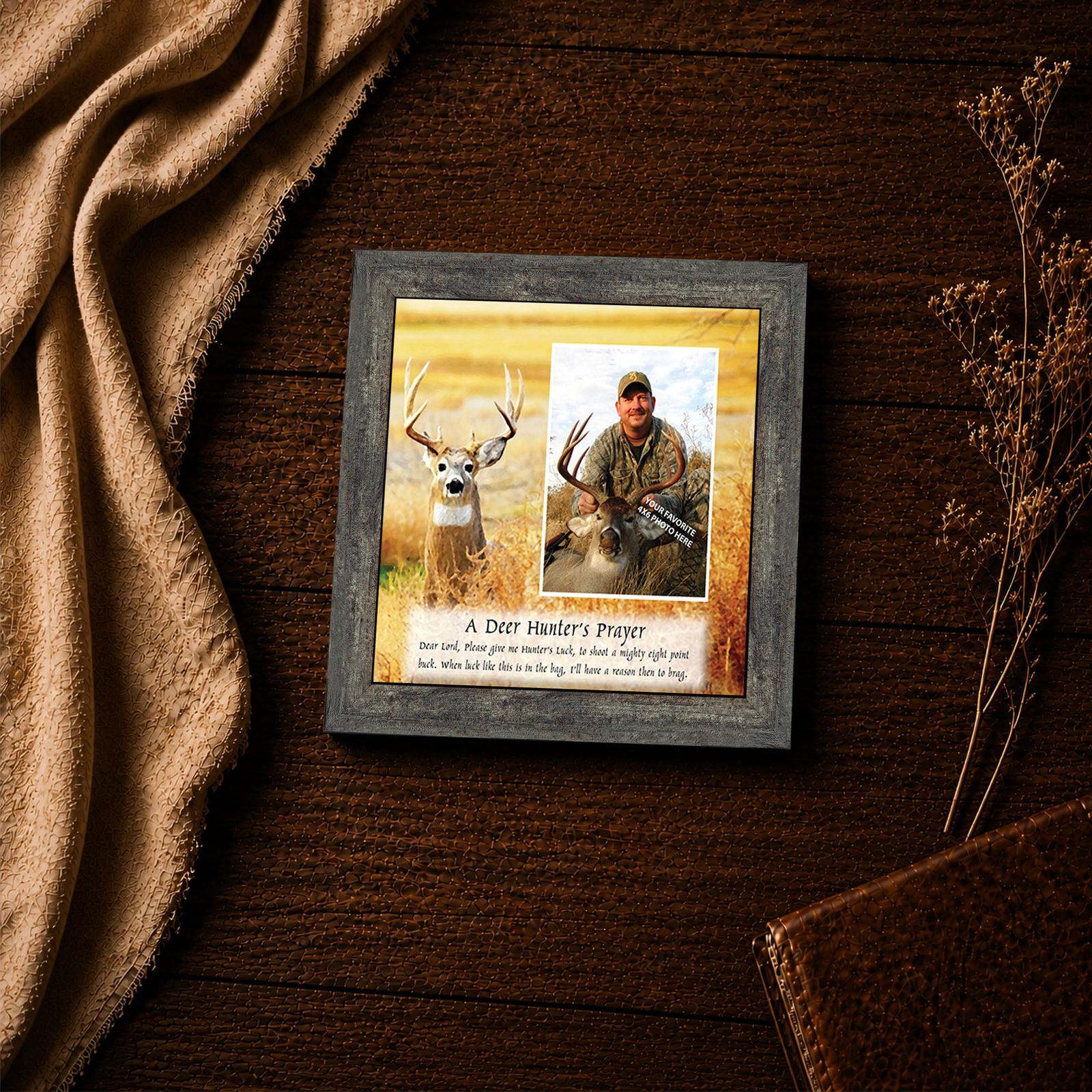 Deer Hunter's Prayer framed print - whitetail buck inspirational wall art