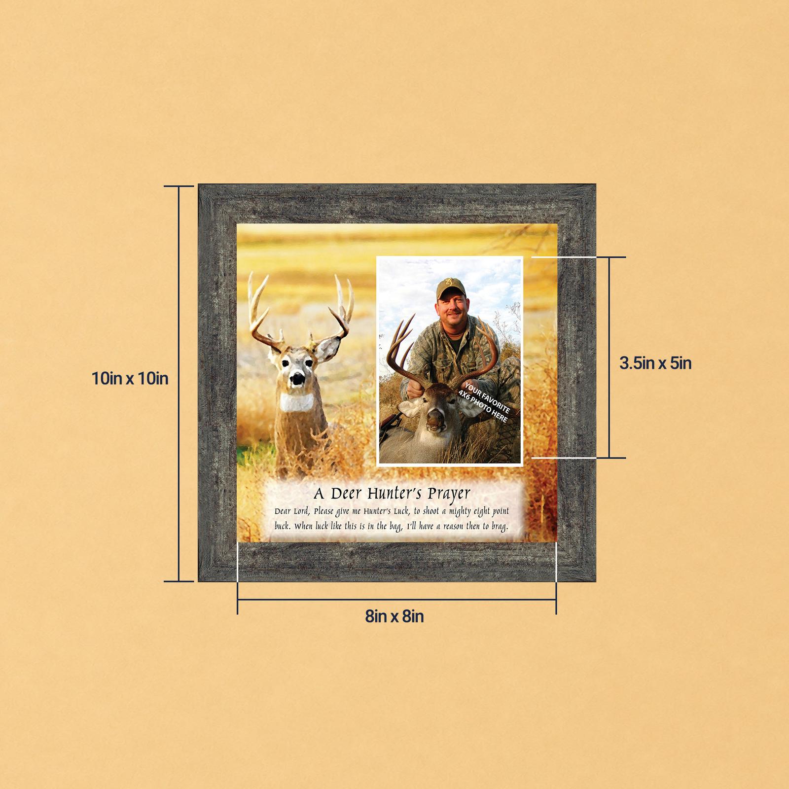 Deer Hunter's Prayer picture frame with photo opening by Crossroads Home Decor