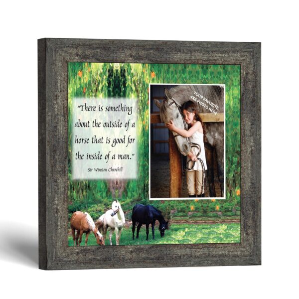 Outside of a Horse framed print - Churchill Horse Quote by Crossroads Home Decor