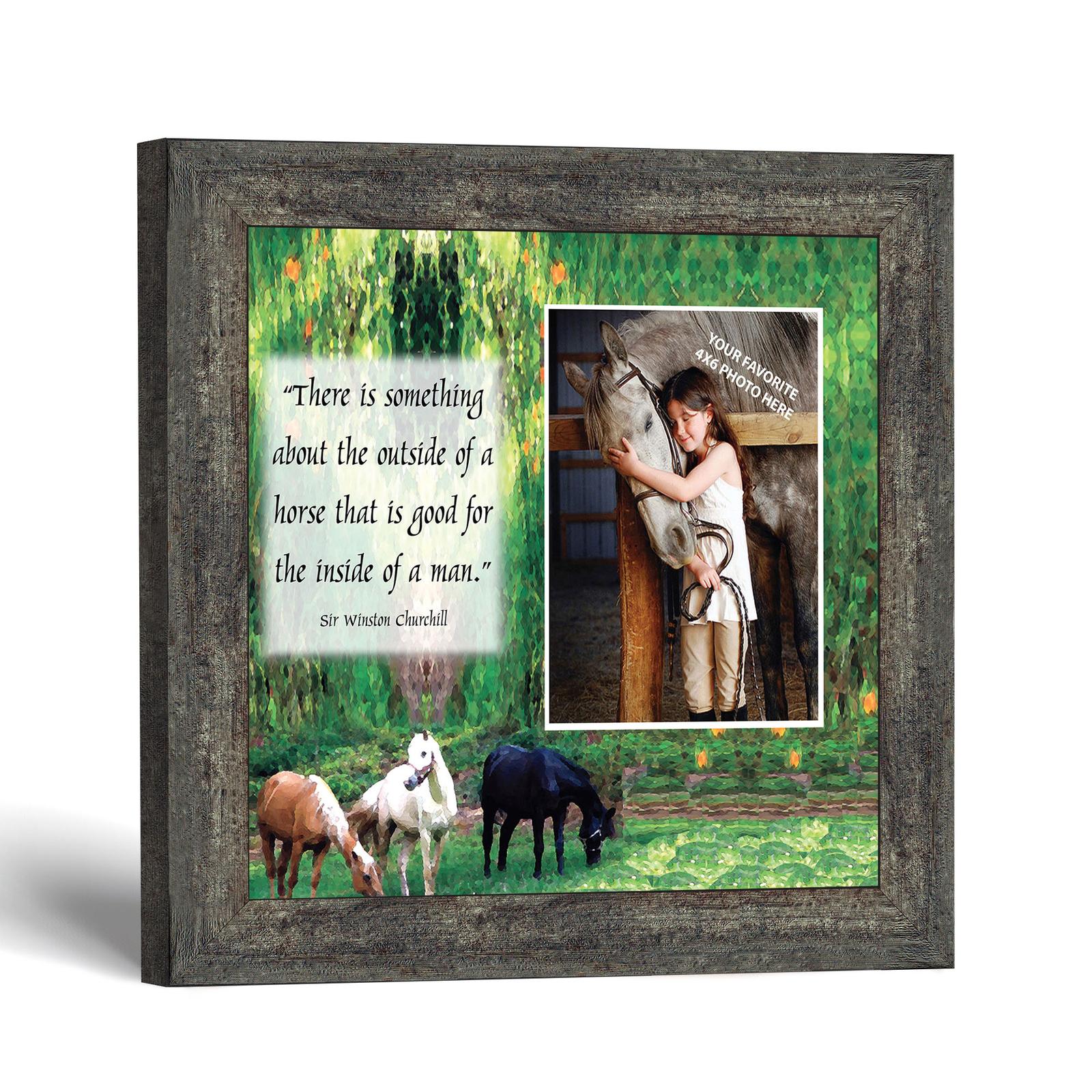 Outside of a Horse framed print - Churchill Horse Quote by Crossroads Home Decor