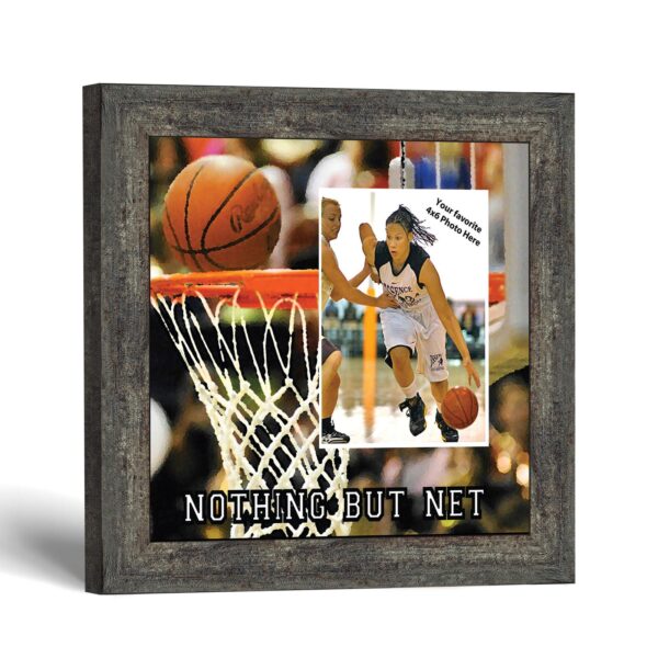 Basketball player picture frame with photo opening by Crossroads Home Decor