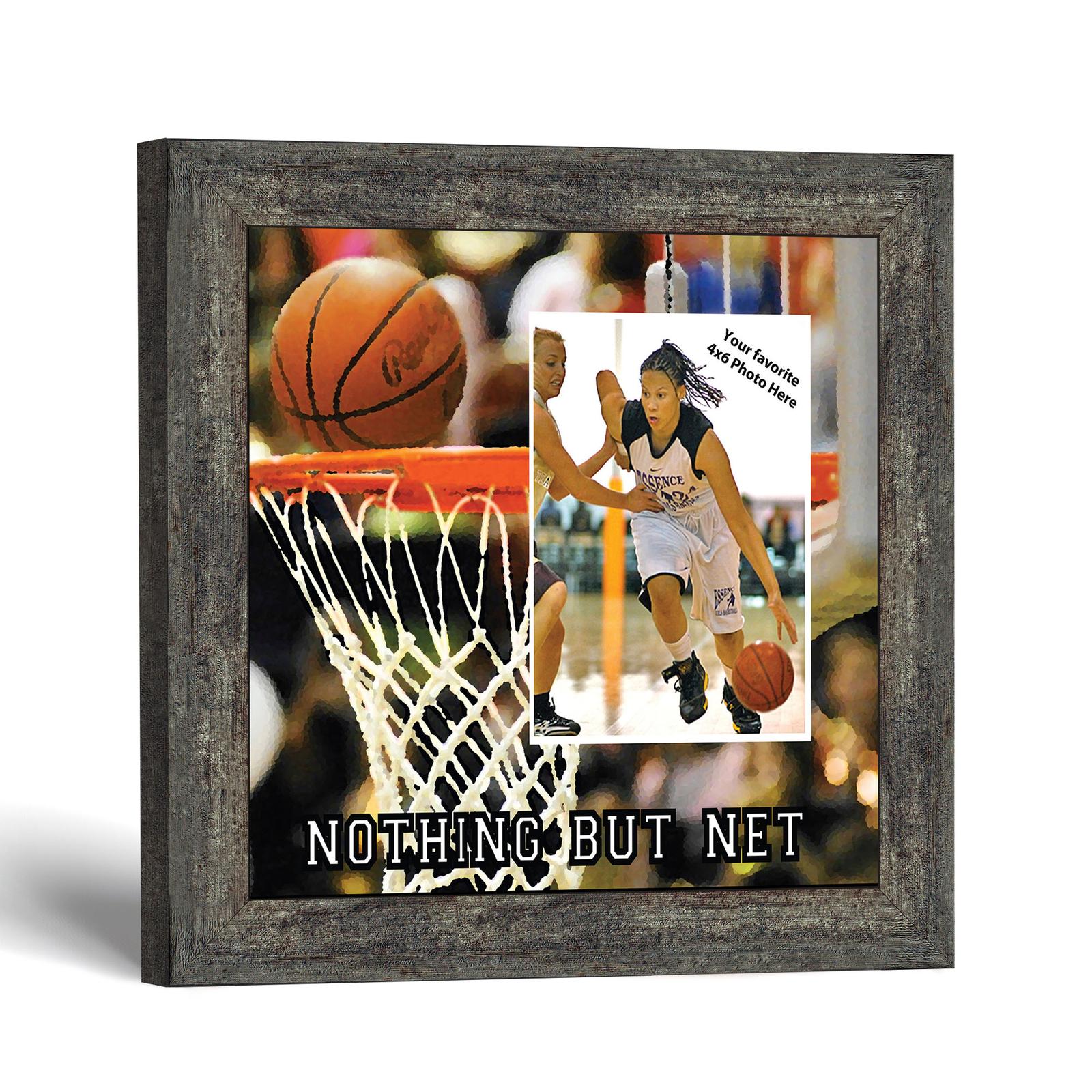 Basketball player picture frame with photo opening by Crossroads Home Decor