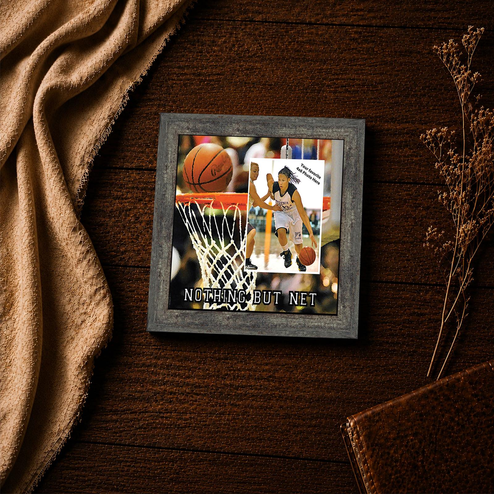 Nothing But Net framed print - basketball player game-day wall art