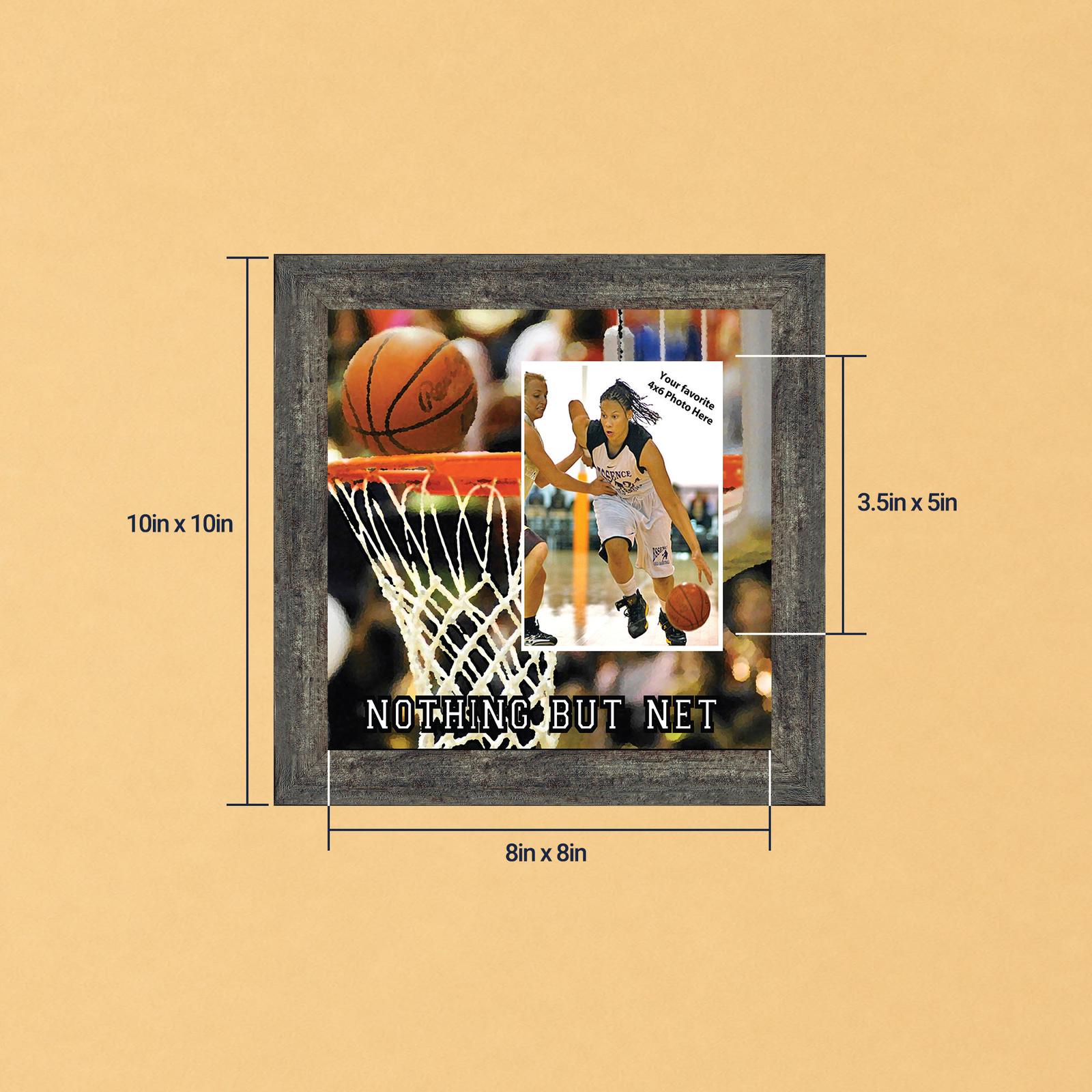 Basketball player picture frame with photo opening by Crossroads Home Decor