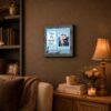 Flats Fishing Happy Place framed wall art displayed in a den
