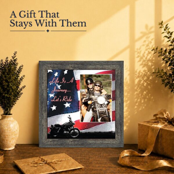 Life Is a Journey, Let's Ride photo keepsake gift - framed for a husband or veteran rider