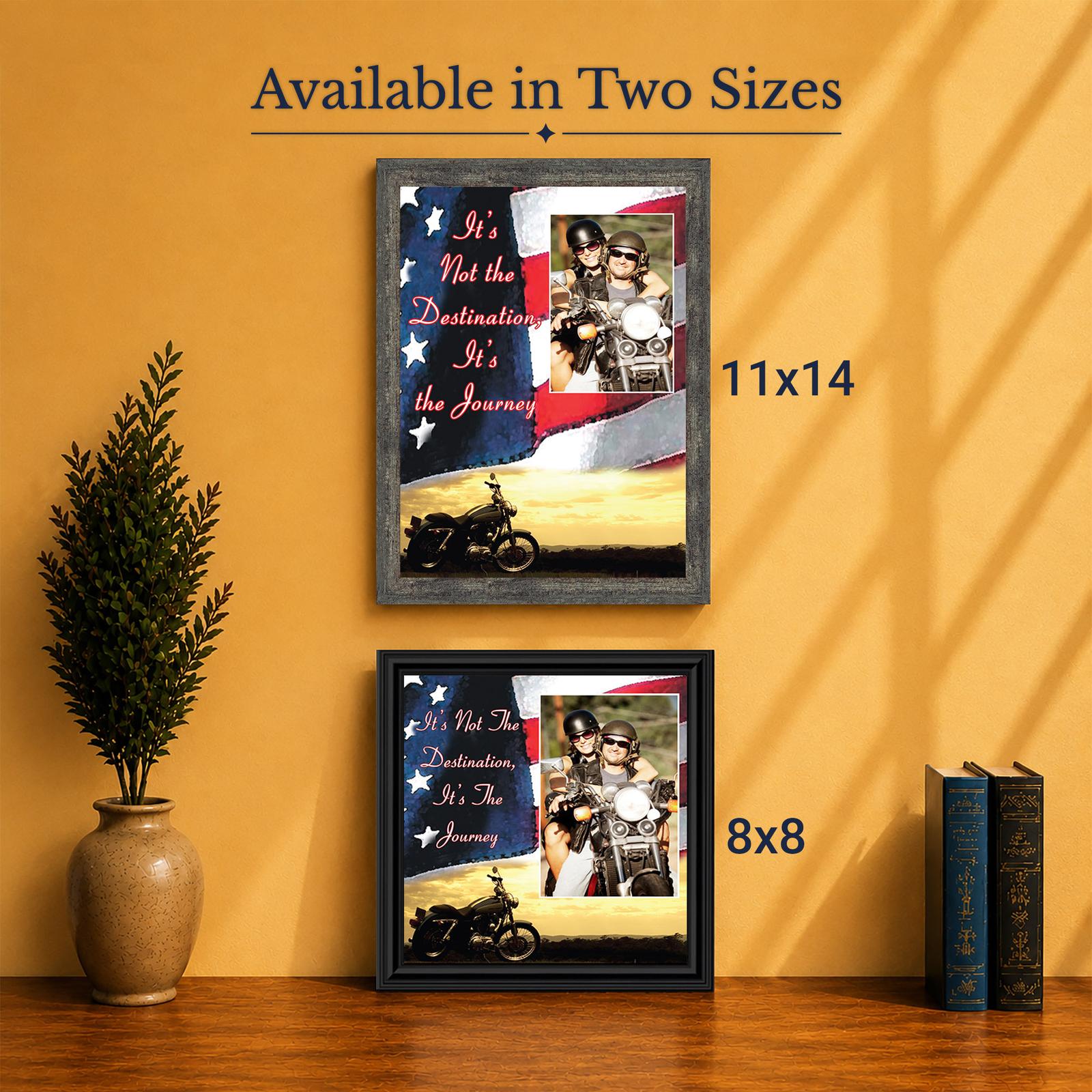 It’s Not the Destination, It’s the Journey photo frame - Made in USA family-owned motorcycle wall art