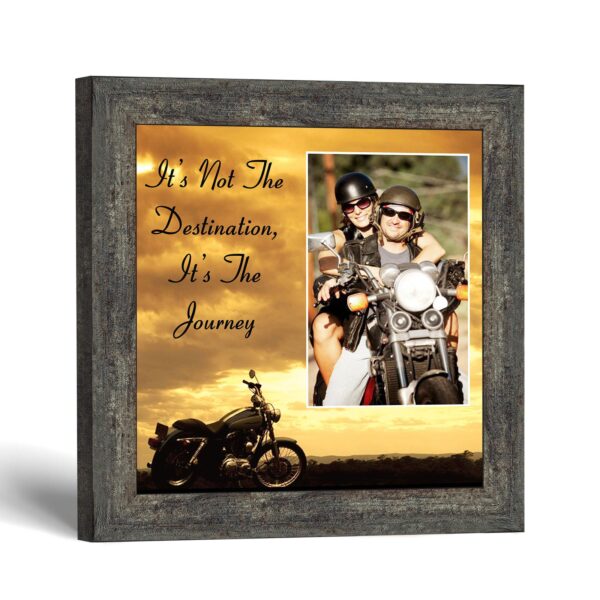 Motorcycle Sunset Picture Frame - It’s Not the Destination, It’s the Journey by Crossroads Home Decor