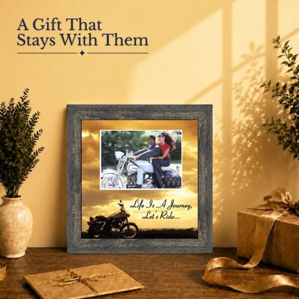 Biker picture frame gift - landscape photo keepsake for a motorcycle dad