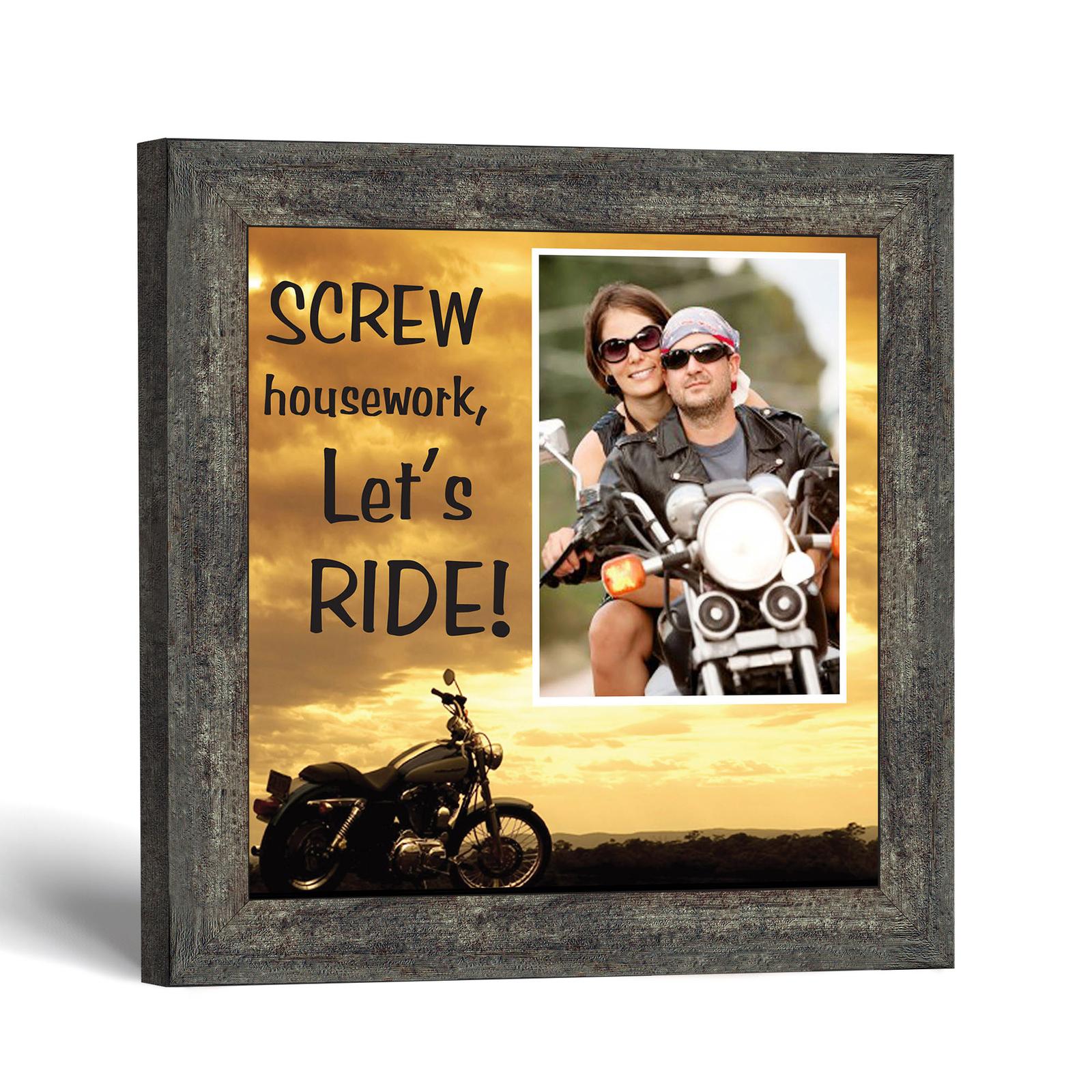 Screw Housework, Let's Ride framed print by Crossroads Home Decor