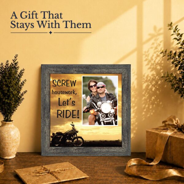 Screw Housework, Let's Ride gift - framed print for the rider in your life