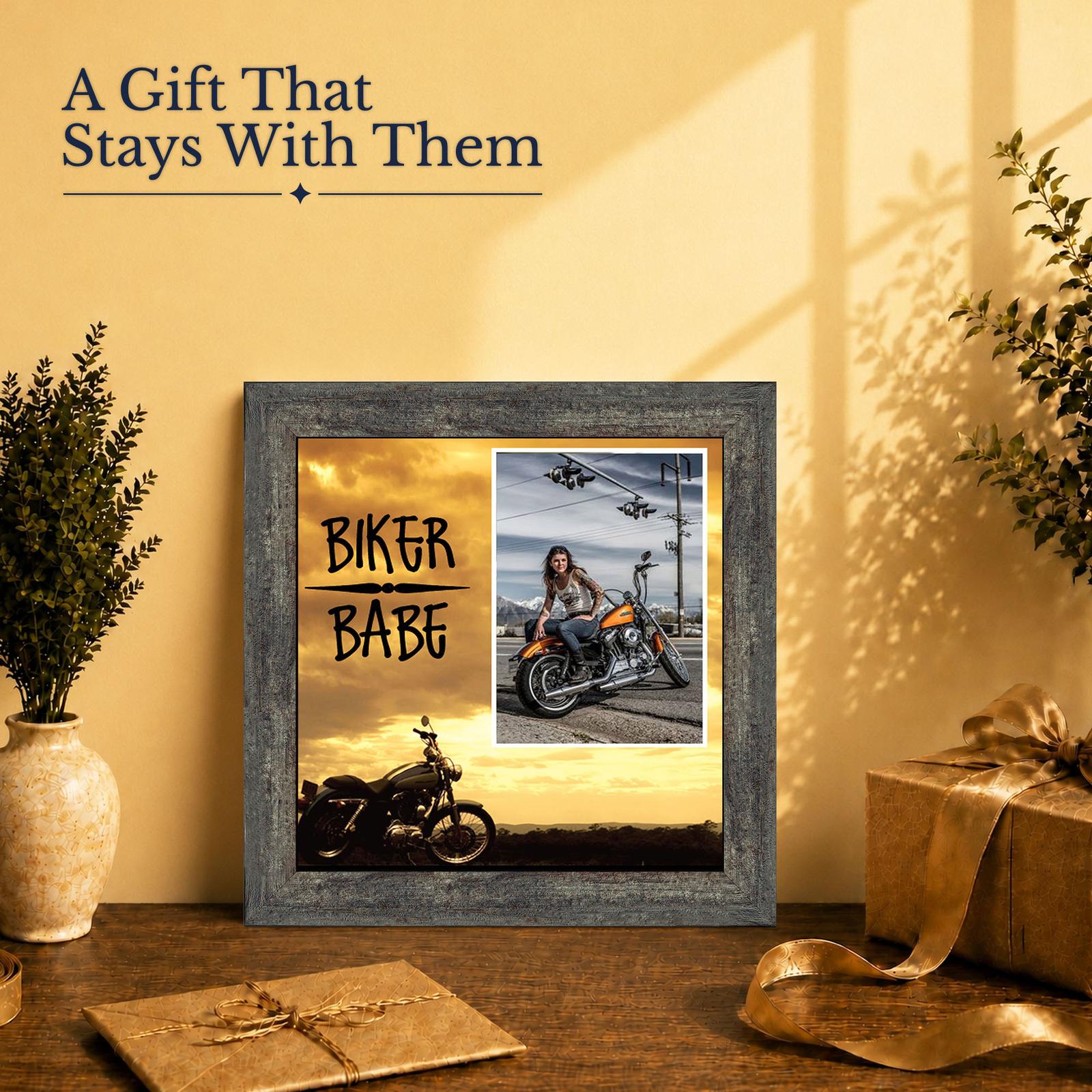 Biker Babe gift - framed print for the woman who rides